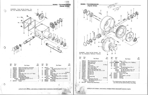 GEHL Spreader 350MS Service Parts Manual 901650A 1