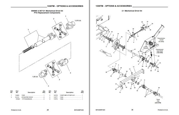GEHL Spreaders 1330 Parts Manual 907534B 1