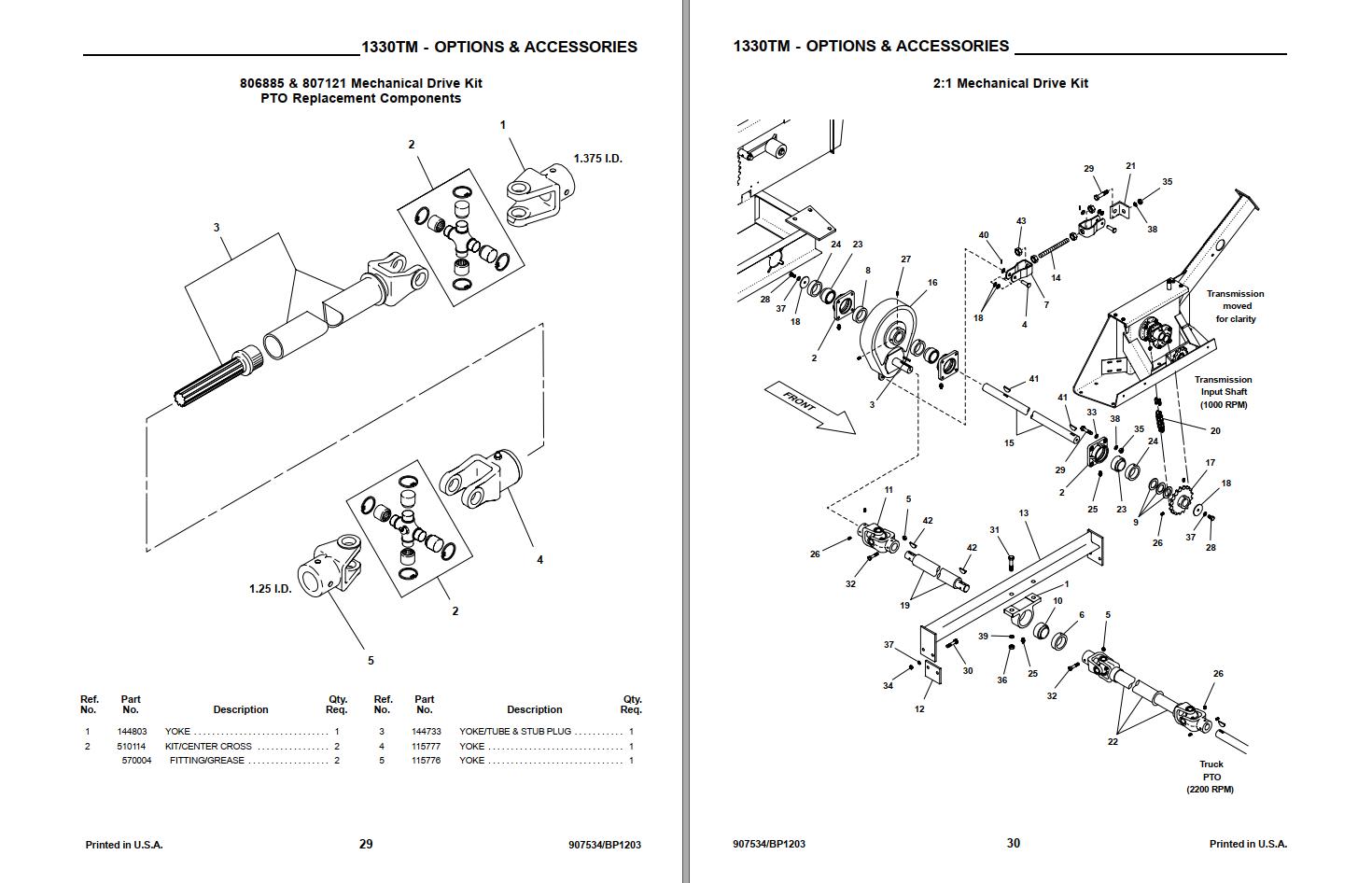 GEHL Spreaders 1330 Parts Manual 907534B 1
