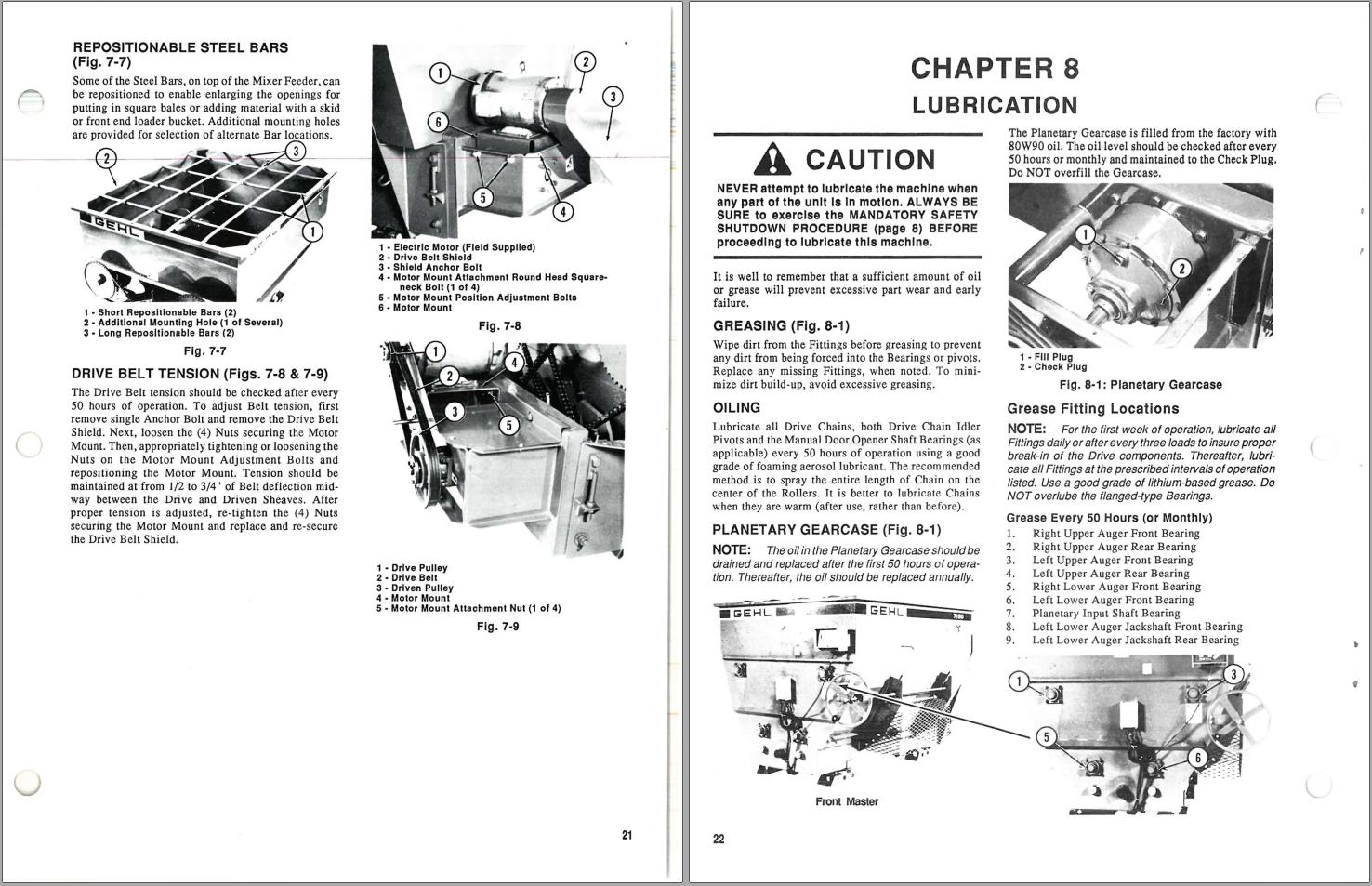 GEHL Stationary Mixer Feeder 7150 Operators Manual 904999A 1