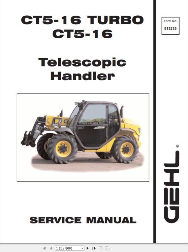 GEHL Telescopic Handler CT5 16 CT5 16 Turbo Service Manual 913239
