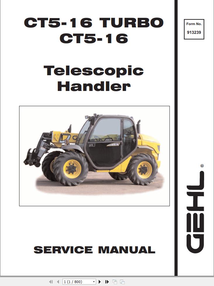 GEHL Telescopic Handler CT5 16 CT5 16 Turbo Service Manual 913239
