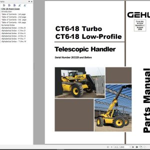 GEHL Telescopic Handler CT6 18 Turbo CT6 18 Low Profile Parts Manual 913224C