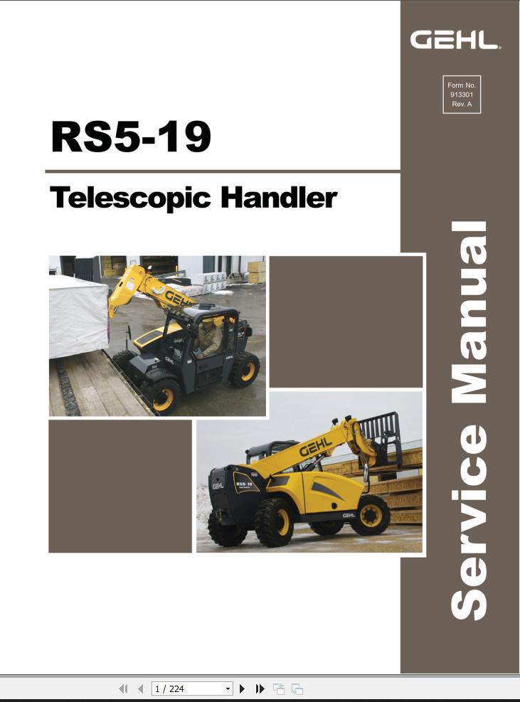 GEHL Telescopic Handler RS5 19 Service Manual 913301
