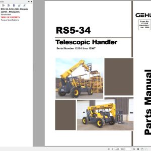 GEHL Telescopic Handler RS5 34 Parts Manual 913228C