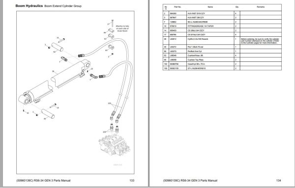 GEHL Telescopic Handler RS6 34 Gen 3 Parts Manual 50960139C 1