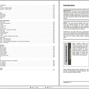 GEHL Telescopic Handler RS6 42 RS8 44 RS10 55 Parts Manual 50960052A