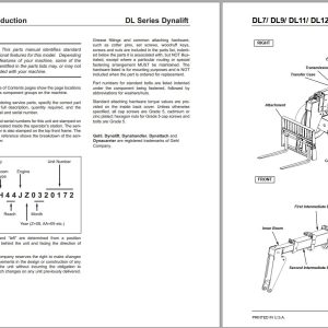 GEHL Telescopic Handlers DL7 DL9 DL11 DL12 Parts Manual
