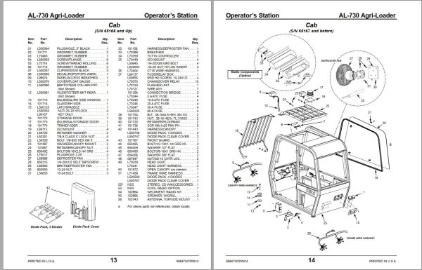 GEHL Telescopic Loader AL 730 Parts Manual 908473C 1