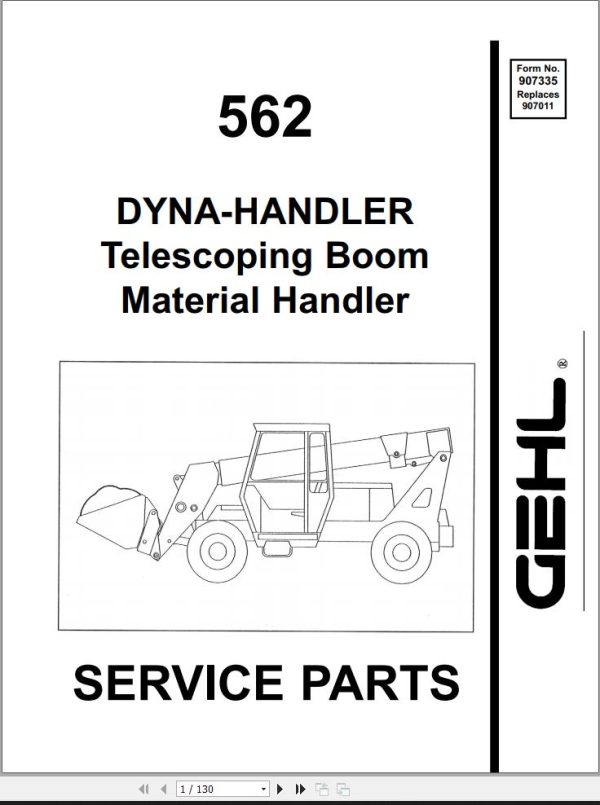 GEHL Telescoping Handler 562 Parts Manual 907335A