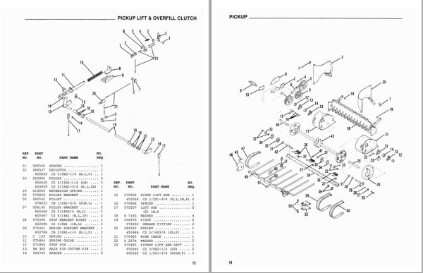 GEHL Variable Chamber Round Baler 1865 Service Parts Manual 904114A 1