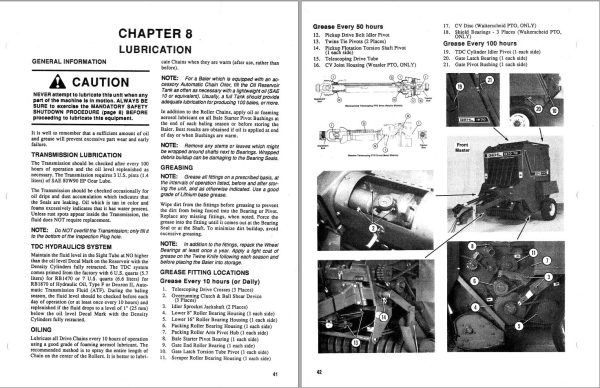 GEHL Variable Chamber Round Balers 1470 1870 Operators Manual 904578A 1