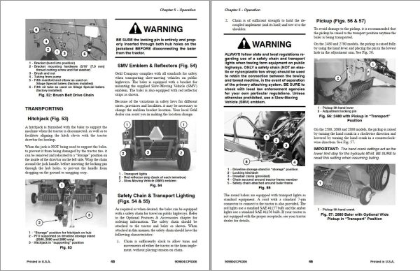 GEHL Variable Chamber Round Balers 80 Series Operators Manual 1