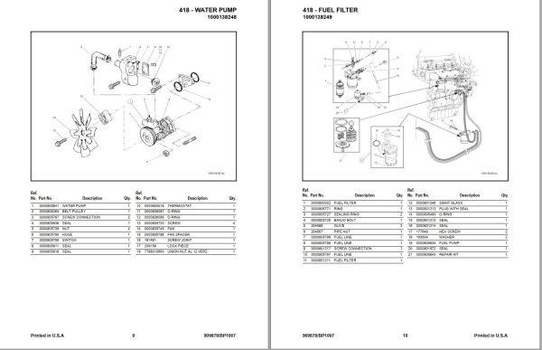 GEHL Wheel Loader 418 Parts Manual 909878B 1