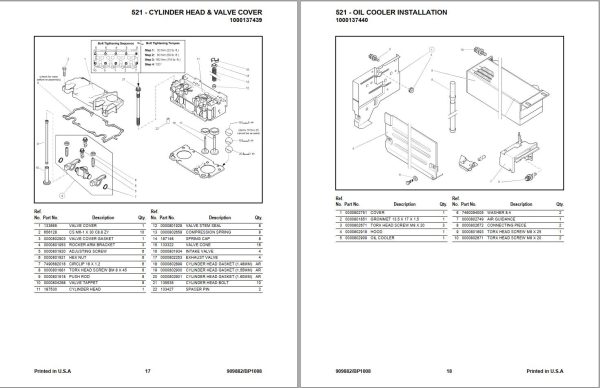 GEHL Wheel Loader 521 Parts Manual 909882B 1