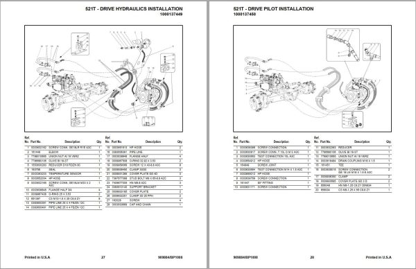 GEHL Wheel Loader 521T Parts Manual 909884B 1