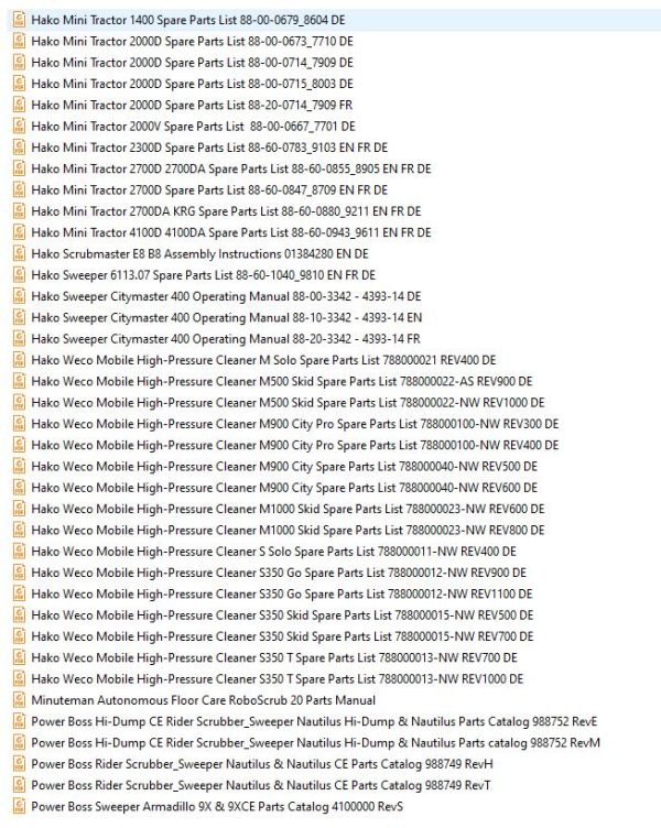 Hako Machine Collection 456 MB Operating Manual Spare Parts List 1