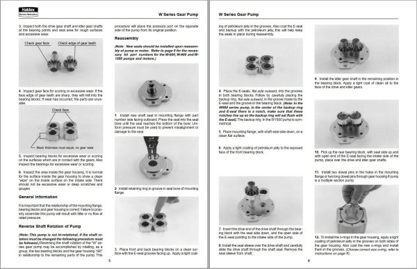 Haldex Gear Pump and Gear Motor Barnes W Series Service Manual 915100 1