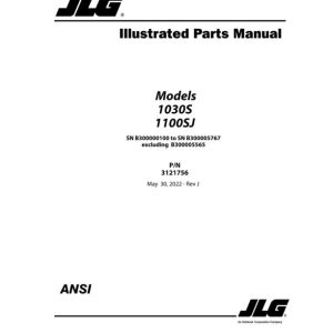 JLG Boom Lifts 1030S 1100SJ Parts Manual 3121756 2021