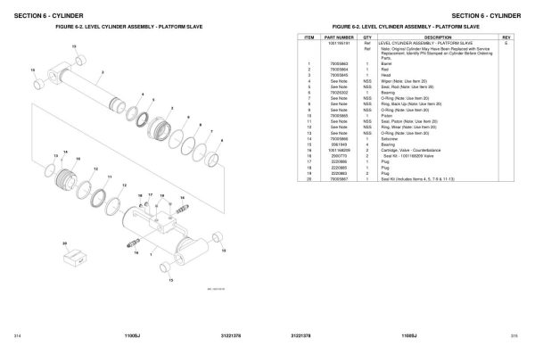 JLG Boom Lifts 1100SJ Parts Manual 31221378 2023 PVC 2301 1