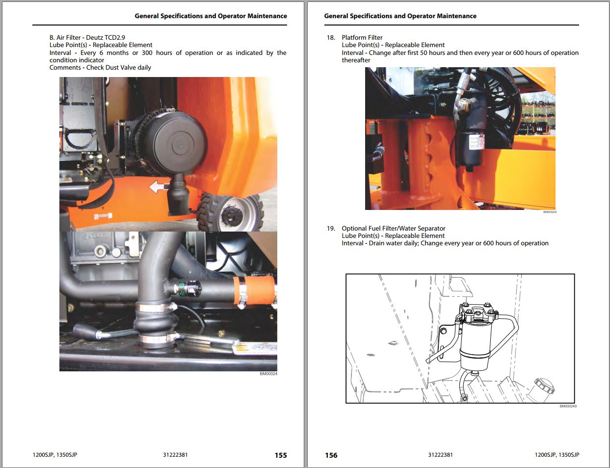 JLG Boom Lifts 1200SJP 1350SJP Operation Safety Manual 31222381 2023 PVC 2307 1