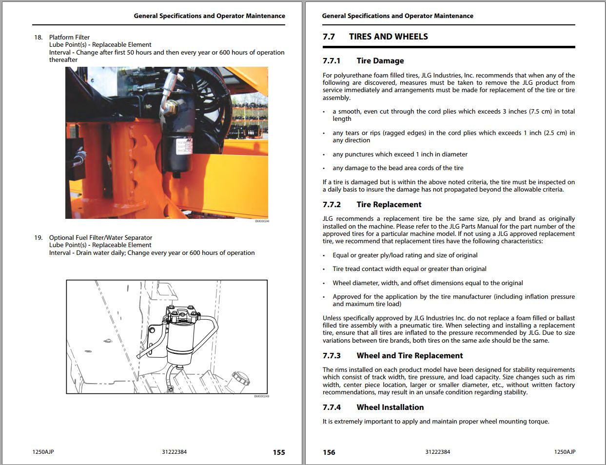 JLG Boom Lifts 1250AJP Operation Safety Manual 31222384 2023 PVC 2307 1