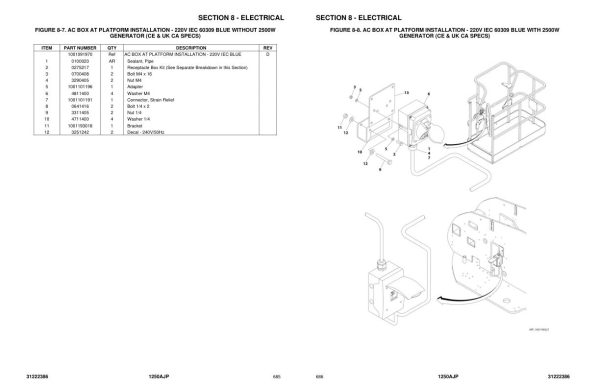 JLG Boom Lifts 1250AJP Parts Manual 31222386 2024 PVC 2307 1