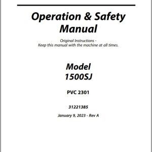 JLG Boom Lifts 1500SJ Operation Safety Manual 31221385 2023 PVC 2301 Jlg Boom Lifts 1500Sj Operation Safety Manual 31221385 2023 Pvc 2301