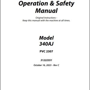Jlg Boom Lifts 340Aj Operation Safety Manual 31222351 2023 Pvc 2307