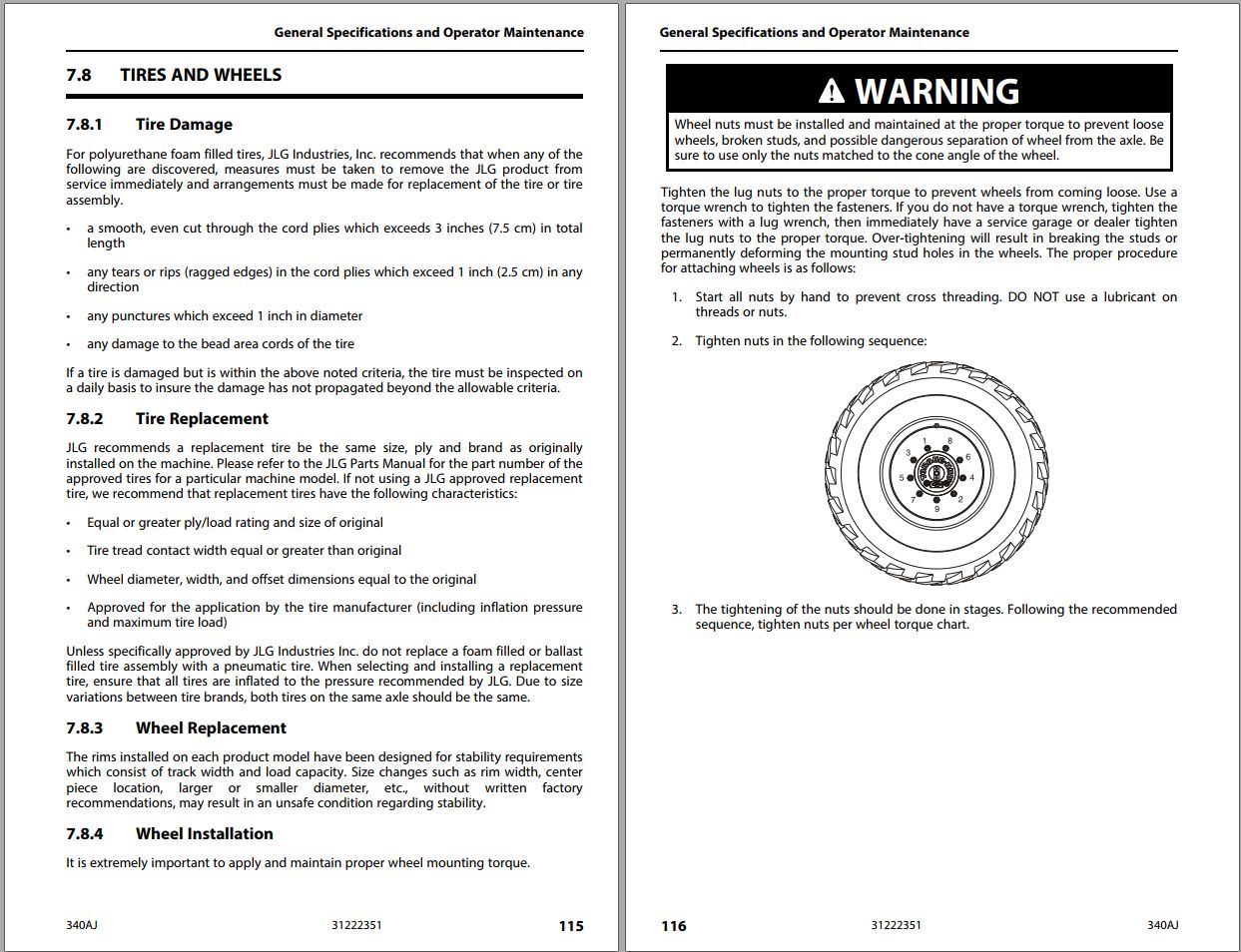 JLG Boom Lifts 340AJ Operation Safety Manual 31222351 2023 PVC 2307 1