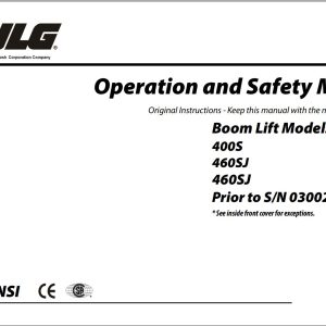 Jlg Boom Lifts 400S 460Sj Operation Safety Manual 3121216 2022