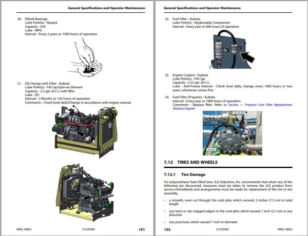 JLG Boom Lifts 400S 460SJ Operation Safety Manual 31220365 2023 PVC 2207 1 1
