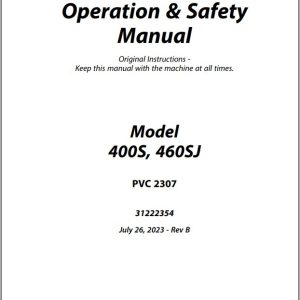 JLG Boom Lifts 400S 460SJ Operation Safety Manual 31222354 2023 PVC 2307 1