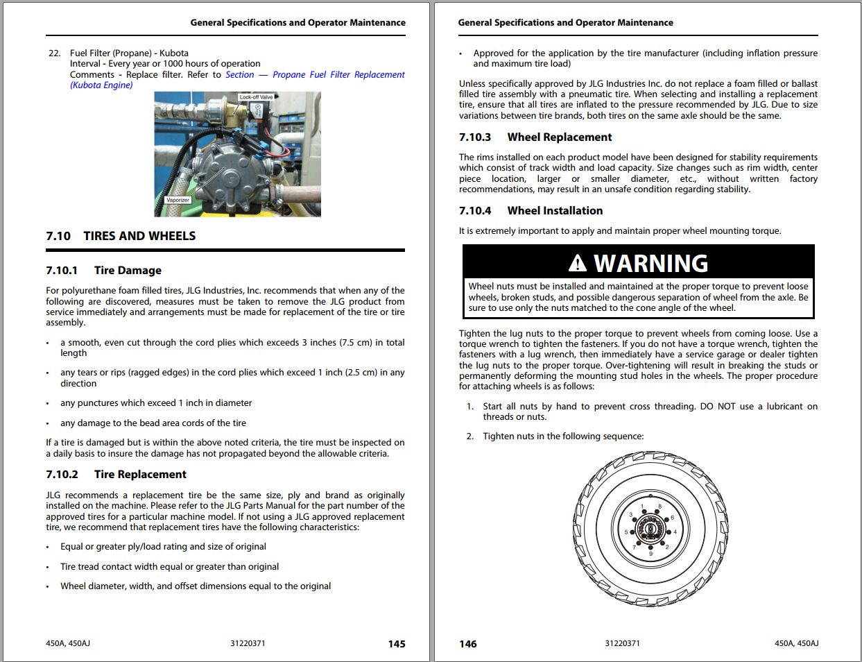 JLG Boom Lifts 450A 450AJ Operation Safety Manual 31220371 2023 PVC 2207 1