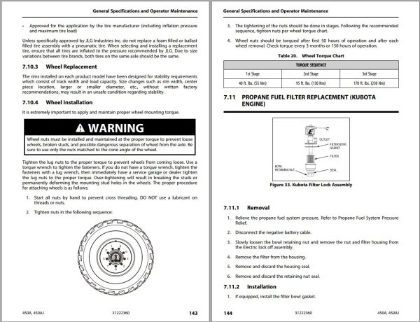 JLG Boom Lifts 450A 450AJ Operation Safety Manual 31222360 2023 PVC 2307 1 1