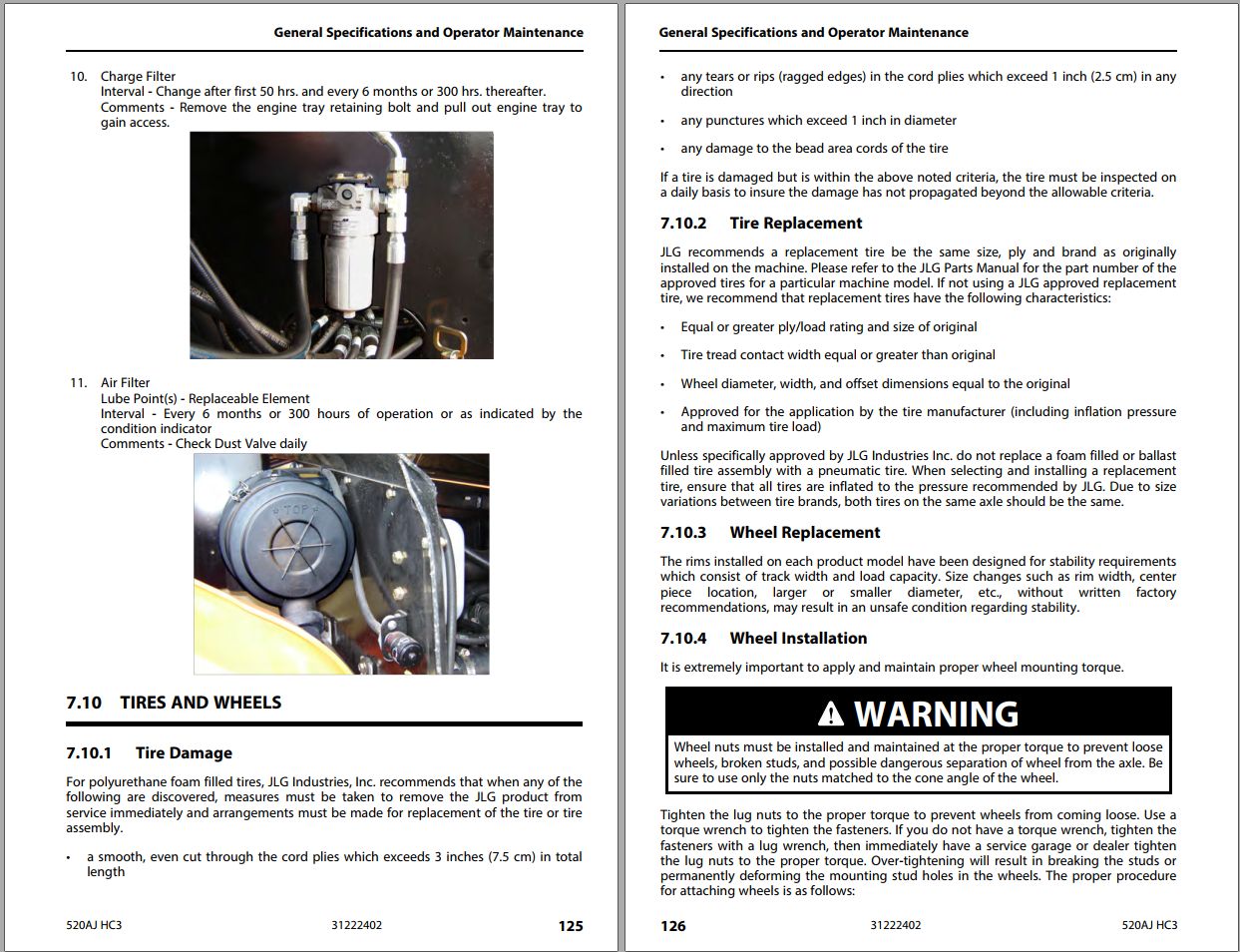 JLG Boom Lifts 520AJ HC3 Operation Safety Manual 31222402 2023 PVC 2307 1
