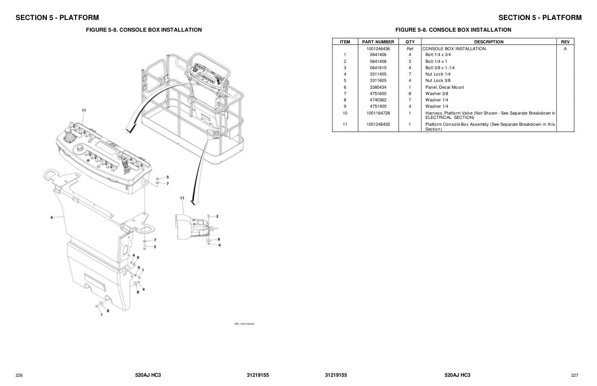 JLG Boom Lifts 520AJ HC3 Parts Manual 31219155 2023 PVC 2107 1