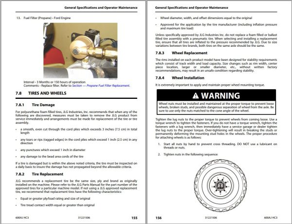 JLG Boom Lifts 600AJ HC3 Operation Safety Manual 31221506 2023 PVC 2301 1