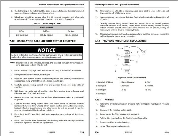 JLG Boom Lifts 600AJ Operation Safety Manual 31222369 2023 PVC 2307 1