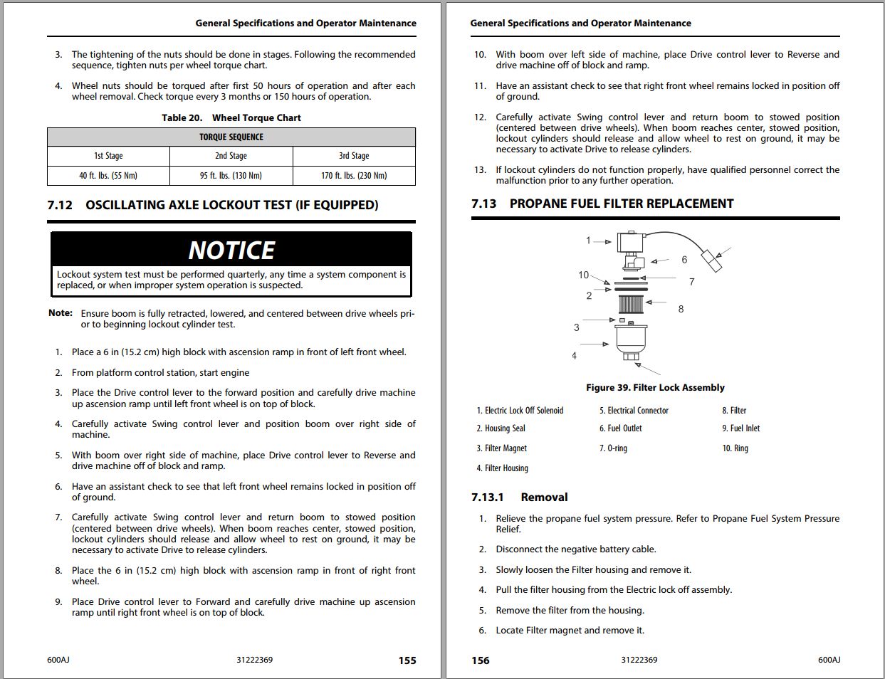 JLG Boom Lifts 600AJ Operation Safety Manual 31222369 2023 PVC 2307 1