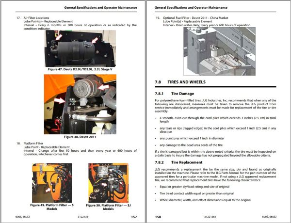 JLG Boom Lifts 600S 660SJ Operation Safety Manual 31221361 2023 PVC 2301 1