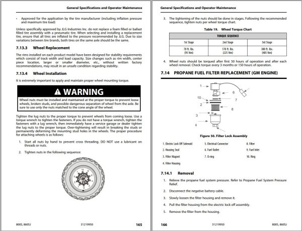 JLG Boom Lifts 800S 860SJ Operation Safety Manual 31219950 2023 PVC 2201 1