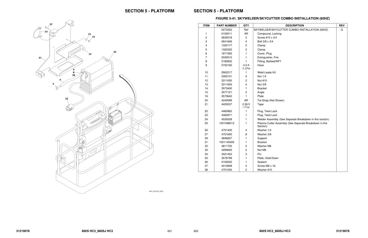 JLG Boom Lifts 800S HC3 860SJ HC3 Parts Manual 31219078 2023 PVC 2107