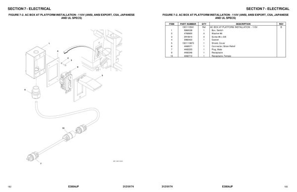 JLG Boom Lifts E300AJ E300AJP Parts Manual 31219174 2023 PVC 2201 1