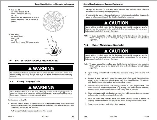 JLG Boom Lifts E300AJP Operation Safety Manual 31222339 2023 PVC 2307 1