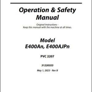 JLG Boom Lifts E400AJPnarrow E400Anarrow Operation Safety Manual 31220353 2023 PVC 2207