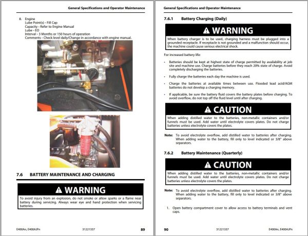 JLG Boom Lifts E400AJPnarrow E400Anarrow Operation Safety Manual 31221337 2023 PVC 2301 1