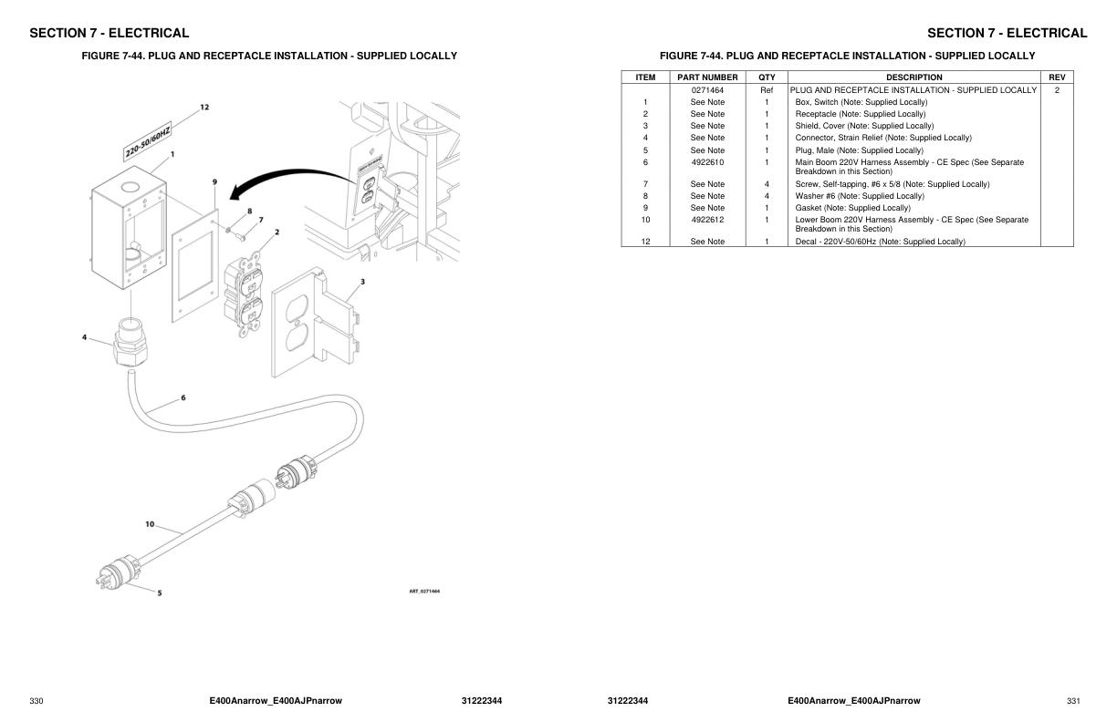 JLG Boom Lifts E400AJPnarrow E400Anarrow Parts Manual 31222344 2023 PVC 2307 1
