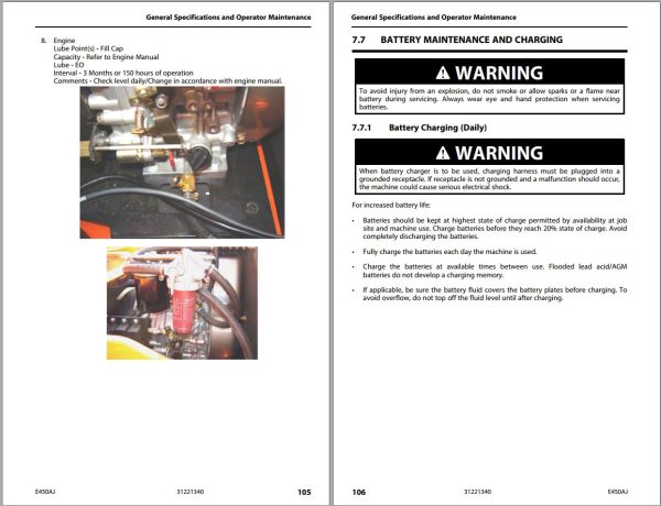 JLG Boom Lifts E450AJ Operation Safety Manual 31221340 2023 PVC 2301 1