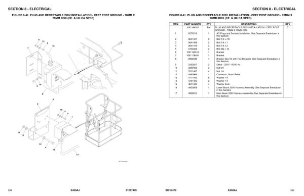 JLG Boom Lifts E450AJ Parts Manual 31217479 2022 PVC 2107 1